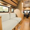 Flexible RV Cushion Covers 2 Straps Ivory Car Bench and Chaise Lounge, Stylish Caravan Seat Protection