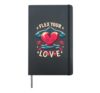 Flex Your Love - Yoga Heart Tee - Women Valentines Day Hardcover Journal, Black