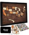flinelife USA Travel Map, 13x11, Wooden USA Map Puzzle, Perfect For Couples and Families Gift