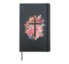 Floral Cross Faith Christian Inspirational Easter Spring Hardcover Journal, Black