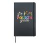 Floral Fourth Grade Teacher Wildflower Kids Back to School Hardcover Journal, Black