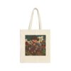 Floral Girl Illustration Tote Bag | Boho Vintage Floral Art Canvas Tote