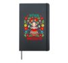 Floral Viva Mexico Doll Mexican Girl Flag Cinco de Mayo Hardcover Journal, Black