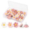 Flower Push Pins 30PCS, Cute Floral Bulletin Board Pins for Office Dorm