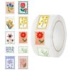Flower Stamp Stickers - Seal Roll, Decorative Envelope Labels for Crafts
