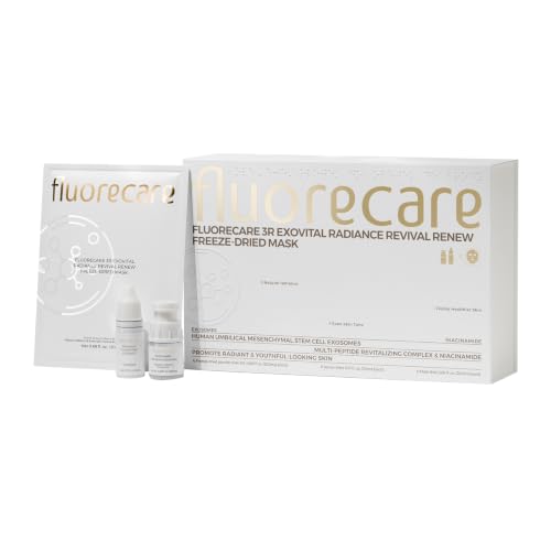 fluorecare ExoVital 3R Freeze-Dried Sheet Mask Set with Activating Serum | Exosome Skincare Formula | Helps Reduce the Appearance of Fine Lines & Imperfections | Smoother, Radiant-Looking Skin