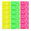 Fluorescent Color Pencil Erasers, 18 Pack, 1.5 in Soft Rectangular Animal Erasers for School, Classroom and Drawing Supplies