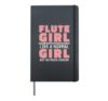 Flute Girl Like A Normal Girl But Loves Marching Band Flutes Hardcover Journal, Black