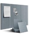 Fluxynara 36" x 24" Large Felt Bulletin Board, Blue Gray