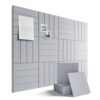 Fluxynara 48" x 36" Large Felt Bulletin Board, Soft Gray