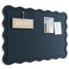 Fluxynara Felt Scalloped Bulletin Board 23.6"x17.1", Carbon Blue