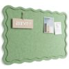 Fluxynara Felt Scalloped Bulletin Board 23.6"x17.1", Moss Green