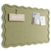 Fluxynara Felt Scalloped Bulletin Board 23.6"x17.1", Olive Green