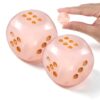 FNANJWQ 2 Pcs Crystal Mahjong Dice Set Pink Dices Mahjong Sieve Accessories