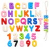 FNANJWQ 36 Pcs Large Letter Beads 3D Bubble Chunky Big Alphabet Beads