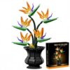 FNSJFYZS Bird of Paradise Building Set, Artificial Flower Bonsai Model Kit for Adults, Creative Botanical Collection, Home Office Desk Decor, DIY Craft Kit, Birthday Gifts (451 Pcs)