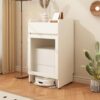 FNXBDPA Robot Vacuum Stand Cabinet Wooden Storage Stand Side Table with Storage Cabinet(B)