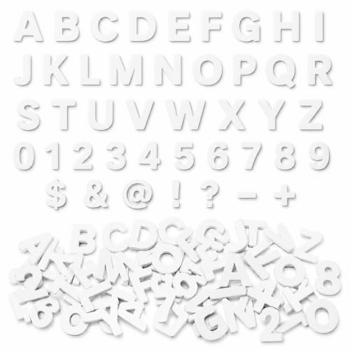Foam Magnetic Letters in an Adult Font, 550 1-inch Set of ABC Letters, Numbers, Symbols for Fridge, Kids, White Board, Magnetic Letter Message Boards - Plastic Storage Case Included (White)