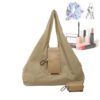 Foldable Keychain Tote Bag, Shopping Tote Bag With Leather Keychain Pouch