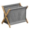 Foldable Laundry Basket - Wooden X Frame Clothes Sorter Organizer