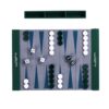 Foldable Rolls Up PU Leather Backgammon Board, Green