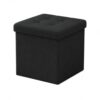 Foldable Storage Ottoman Cube Footrest with Hidden Storage, Ink Black
