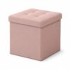 Foldable Storage Ottoman Cube Footrest with Hidden Storage, Ink Black