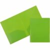 Folders with Pockets Plastic 2 Pocket Folders Lime Green 6/Pack