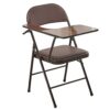 Folding Chairs with Writing Pad - Versatile Faux Leather Event & Training Chairs, Comfortable Wide Cushioned Back, Ideal for Office & Gatherings