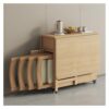 Folding Dining Table and Chairs, Solid Wood Retractable Home Kitchen Restaurant Drop Leaf Table with Storage Drawer for Living Room Hospitality, Easy Install Sturdy Expandable Portable Desk