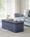 Folding Storage Ottoman Bench 660 lb Capacity, 43 x 14 x 15 in