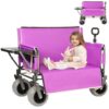 Folding Wagon Cart, 3-in-1 Bench Seat, 500lbs Capacity Purple