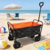 Folding Wagon Cart with Wheels, Heavy Duty Utility Wagon