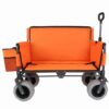 Folding Wagon with Bench Seat, 3-in-1, 500 lb Capacity, Beach Tires