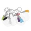FOMIYES 30 Sets Acrylic Keychain Blank Set with Pu Tassels and Rings