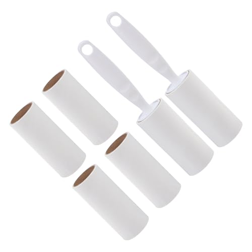 FOMIYES 8pcs Reusable Lint Roller Tool with Refill Sheets for Pet Hair Removal on Clothes and Furniture, Lightweight Abs Material, Effortless Cleaning for Household and Travel Use