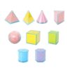 Fonowx 9 Pieces Geometric Solid Blocks Folding Geometric Shapes 3D Shapes Model Early Math Manipulative Translucent Interior for Teacher Aids Home School
