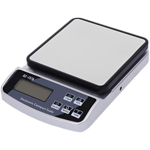 Food Scale with 5.9 x 5.9 in / 15 x 15 cm Large Platform, USB Rechargeable Electronic Scale for Baking, Coffee, Cooking, Jewelry and Meal Prep, High Precision, Up to 33 lbs, for Home Kitchen
