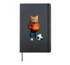 Footballer Cat Hardcover Journal, Black