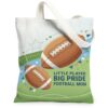 Football Mom Pride Quote Graphic Canvas Tote Bag 13x15 Inch