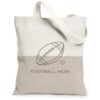 Football Mom Quote Minimalistic Canvas Tote Bag 13x15 Inch