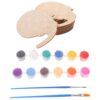 Football Wood Craft Set DIY Paintable Ornament with Brush