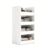 FOUCSSOMEI Closet Storage Organizer with Wood Frame & Fabric Shelves