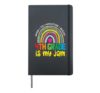 Fourth 4th Grade Is My Jam - Back To School Rainbow Teacher Hardcover Journal, Black
