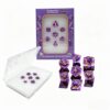 FoxboneGame Handmade Sharp Horn Dragon Eye Liquid Core Floating Dice Set with Storage Tray, Purple Eyeball Polyhedral Dice Compatible with D&D, DND, Pathfinder, TTRPG Tabletop Role Playing Games