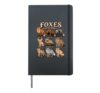 Foxes Of The World 9 Species Kids Educational Nature Chart Hardcover Journal, Black