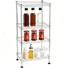 FOXHOLE 3 Tier Metal Storage Shelf Unit, Versatile Wire Shelving Rack for Garage, Kitchen, Bathroom, Office, 12” W x 12" D x 24" H, Silver