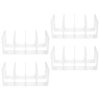 FOYTOKI 4pcs Plastic File Sorter Organizer with 4 Compartments for Desktop Office Storage, Large Capacity Plastic Document and Book Holder with Rounded Corners, Sleek Design for Home