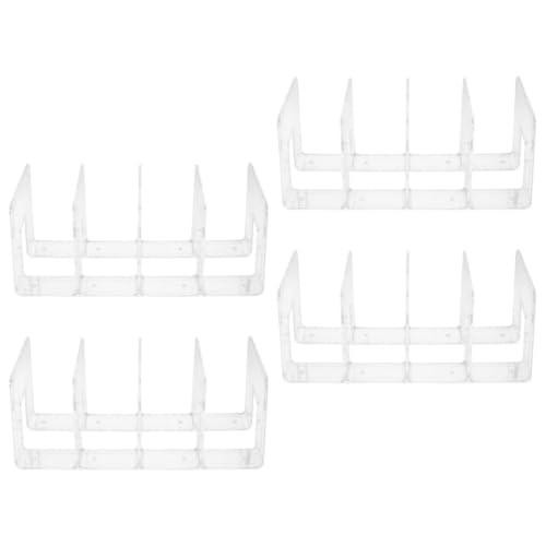 FOYTOKI 4pcs Plastic File Sorter Organizer with 4 Compartments for Desktop Office Storage, Large Capacity Plastic Document and Book Holder with Rounded Corners, Sleek Design for Home