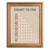 Framed Canvas Wall Art Boho Count to Ten Numbers Retro Rainbow Canvas Print Poster Gold Frame Wall Decor for Kids Playroom Nursery Learning Poster, Classroom Decor - Inch 8x10